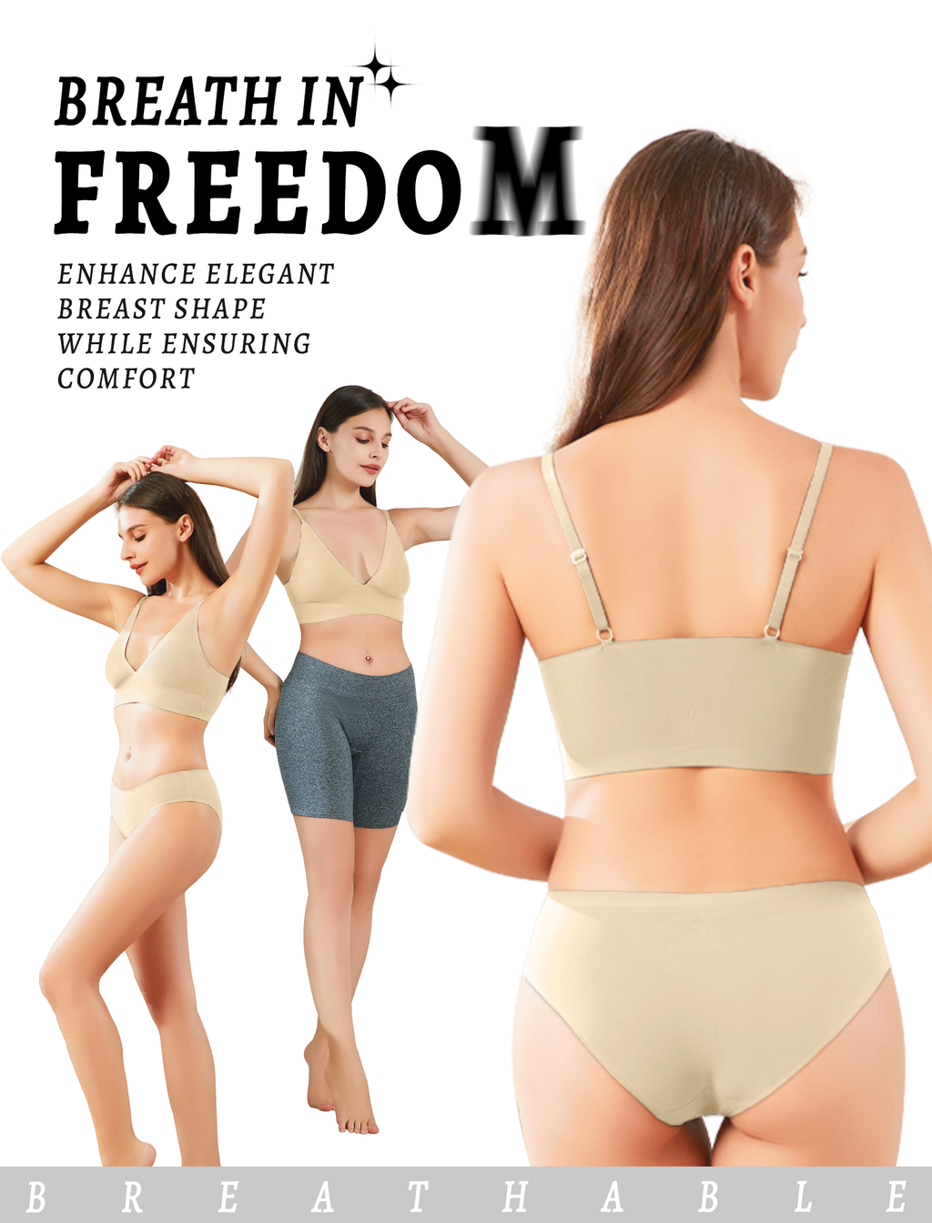 4Leezy Wireless Bras for Women - 2 Pack Sports Bra Bralettes with Support No Underwire Seamless Workout Tops Cami Crop Tank S-XXL