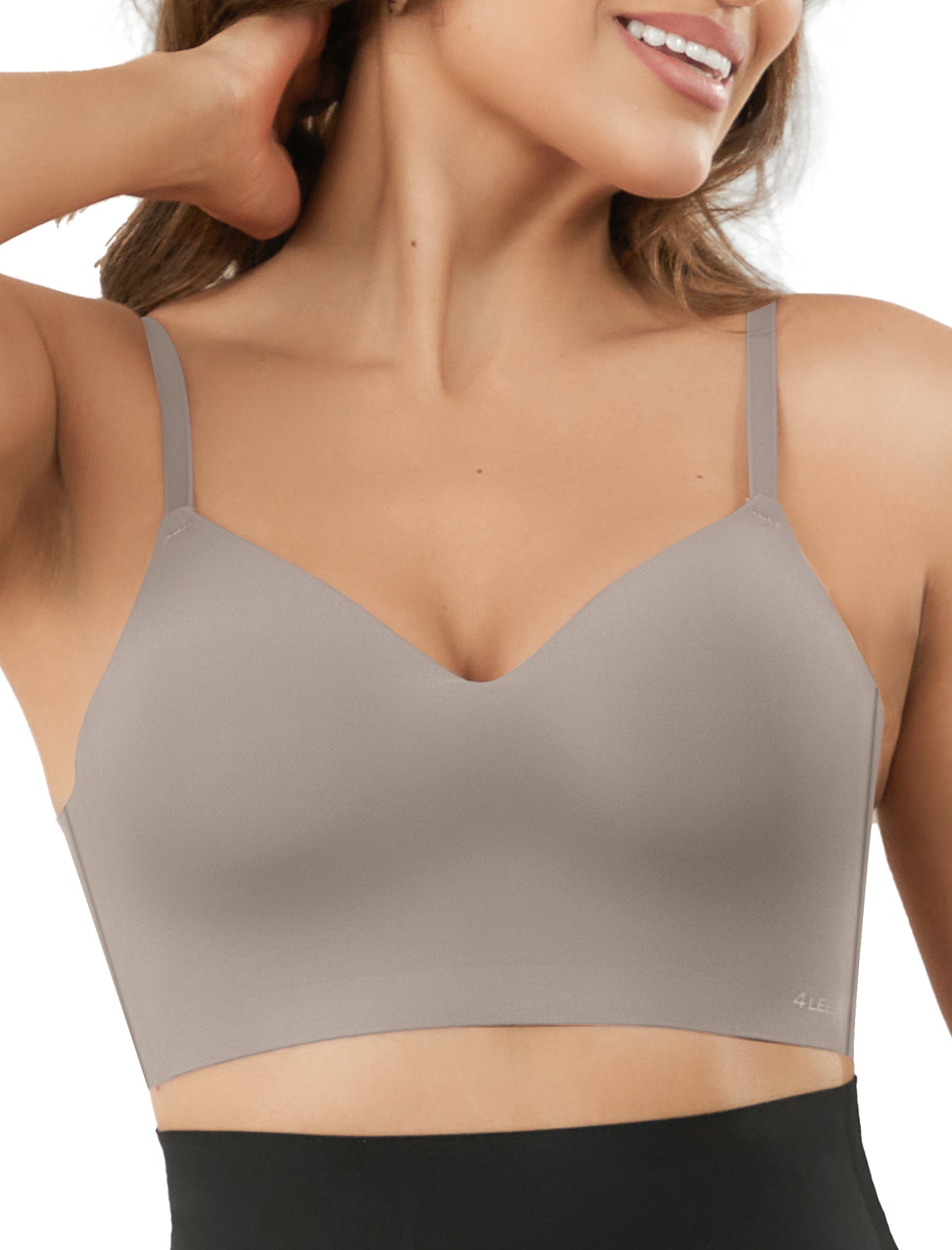 Women's Seamless Push Up Bra Longline Wireless Padded Bralettes with Support Lift Plunge T-Shirt/Tank Top Bras
