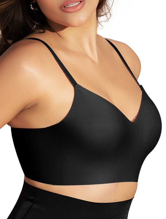 Women's Seamless Push Up Bra Longline Wireless Padded Bralettes with Support Lift Plunge T-Shirt/Tank Top Bras