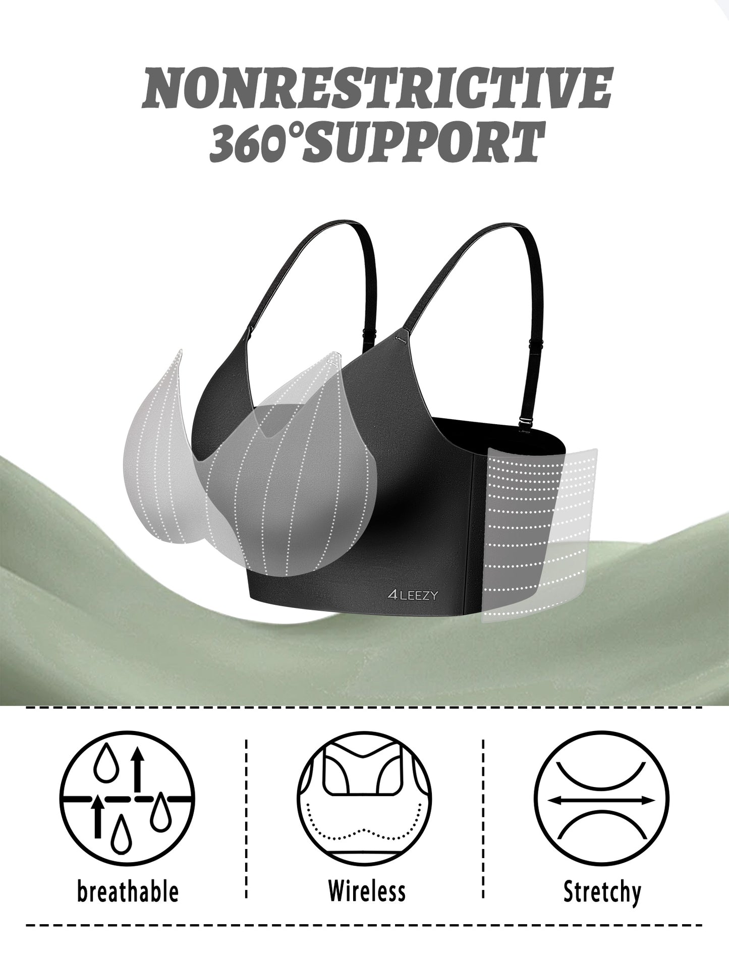 Women's Seamless Push Up Bra Longline Wireless Padded Bralettes with Support Lift Plunge T-Shirt/Tank Top Bras