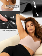Women's Seamless Push Up Bra Longline Wireless Padded Bralettes with Support Lift Plunge T-Shirt/Tank Top Bras