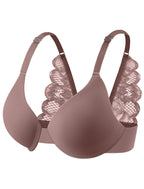 Leezywear Women's T-Shirt/Tank Top Bra - Full Coverage Laser Push Up with Back Lace Support Work Out Bra