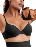 Leezywear Women's T-Shirt/Tank Top Bra - Full Coverage Laser Push Up with Back Lace Support Work Out Bra