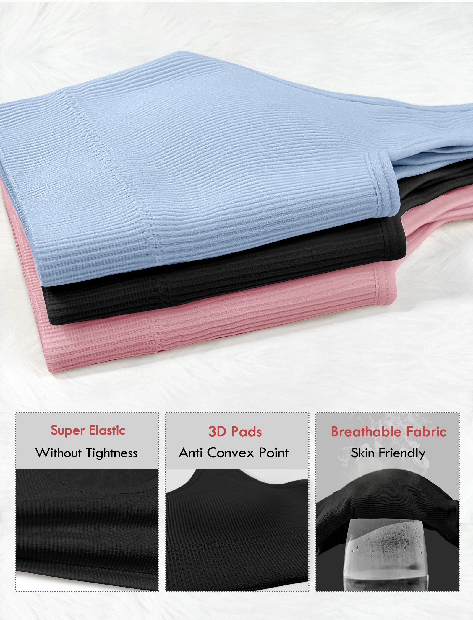 Livona 3 Packs Girls Sports Bra Crop Tops for Kids Training Bra Cute Crop Tops for Girls Cami Bra( 6-14）