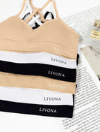 Livona Racerback Training Bra for Girls- 3 Pack Seamless Sports Bra, Padded Everyday Bra Bralette,Crop Cami Tank Top (6-14)