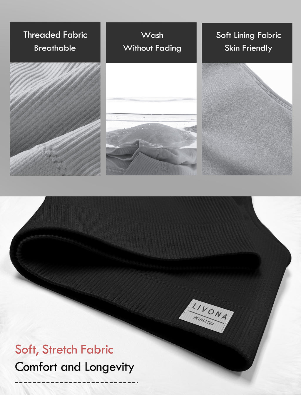 Livona 3 Packs Girls Sports Bra Crop Tops for Kids Training Bra Cute Crop Tops for Girls Cami Bra( 6-14）