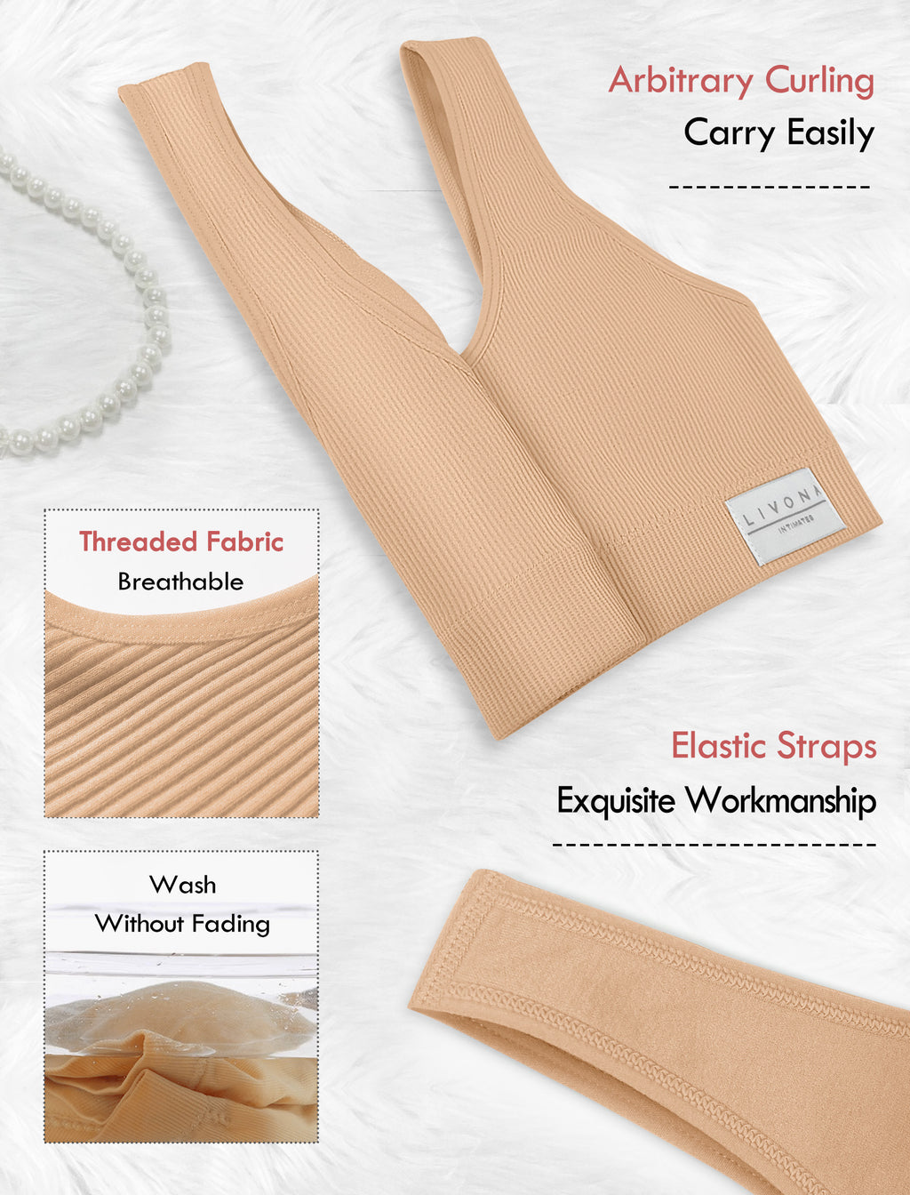 Livona 3 Packs Girls Sports Bra Crop Tops for Kids Training Bra Cute Crop Tops for Girls Cami Bra( 6-14）