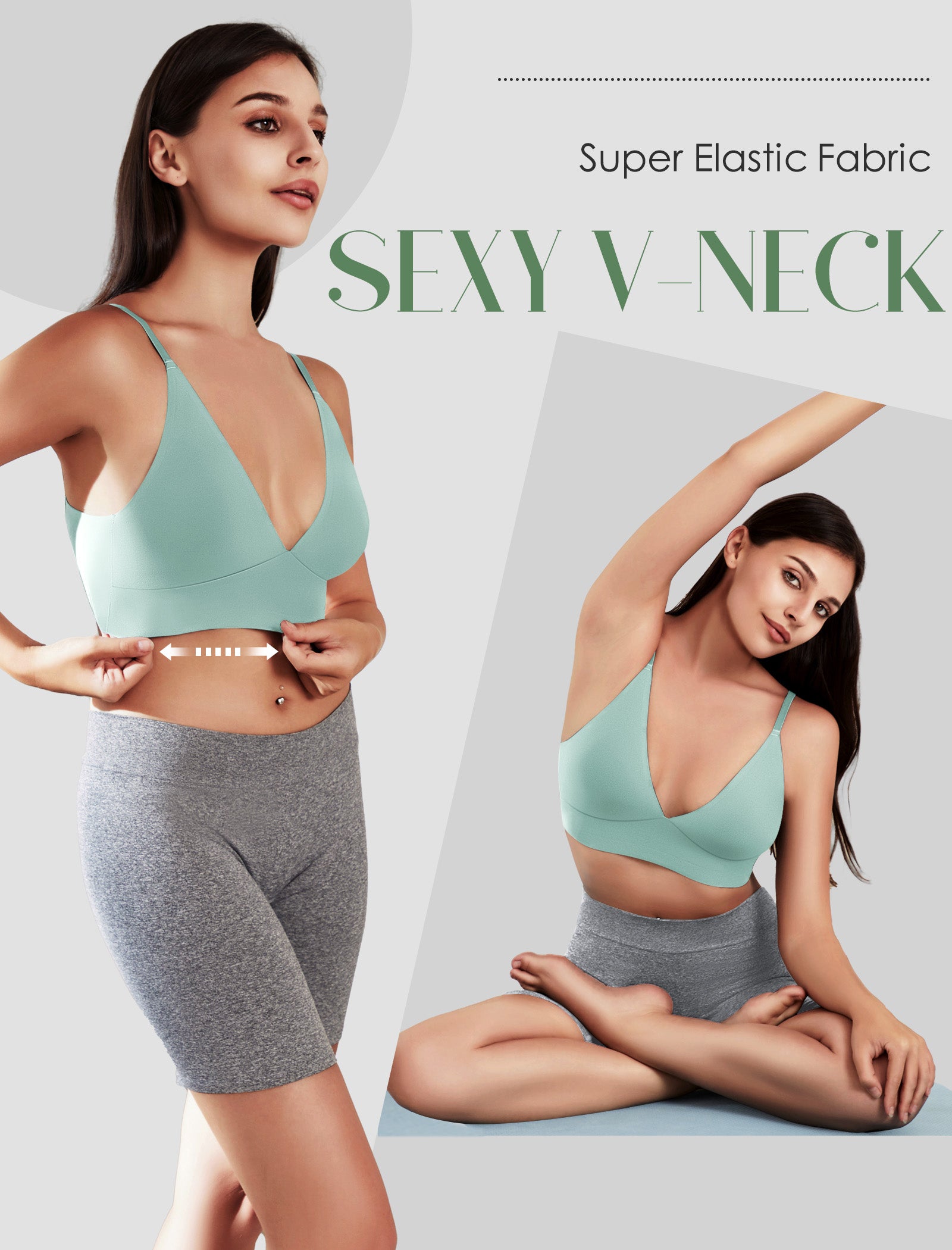 4Leezy Wireless Bras for Women - 4 Pack Padded Sports Bra Bralettes with Support No Underwire Seamless Workout Tops Cami Crop Tank Tops S-XXL