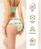 Livona 6 Pack Seamless Womens Underwear - High Cut Cheeky Bikini Bottoms, No Show Panties for Women, Soft Hipster S-XXL