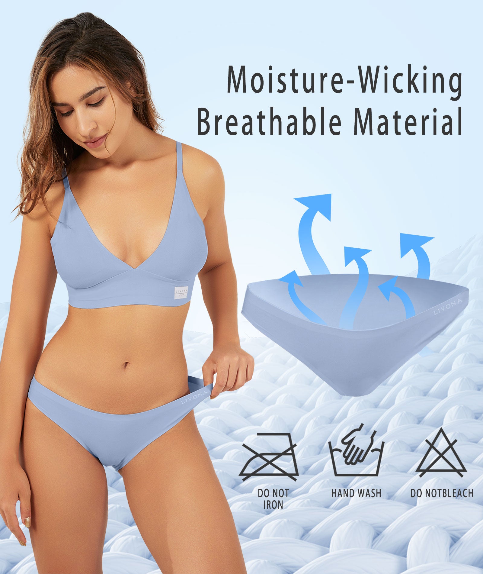 Livona 6 Pack Seamless Womens Underwear - High Cut Cheeky Bikini Bottoms, No Show Panties for Women, Soft Hipster S-XXL