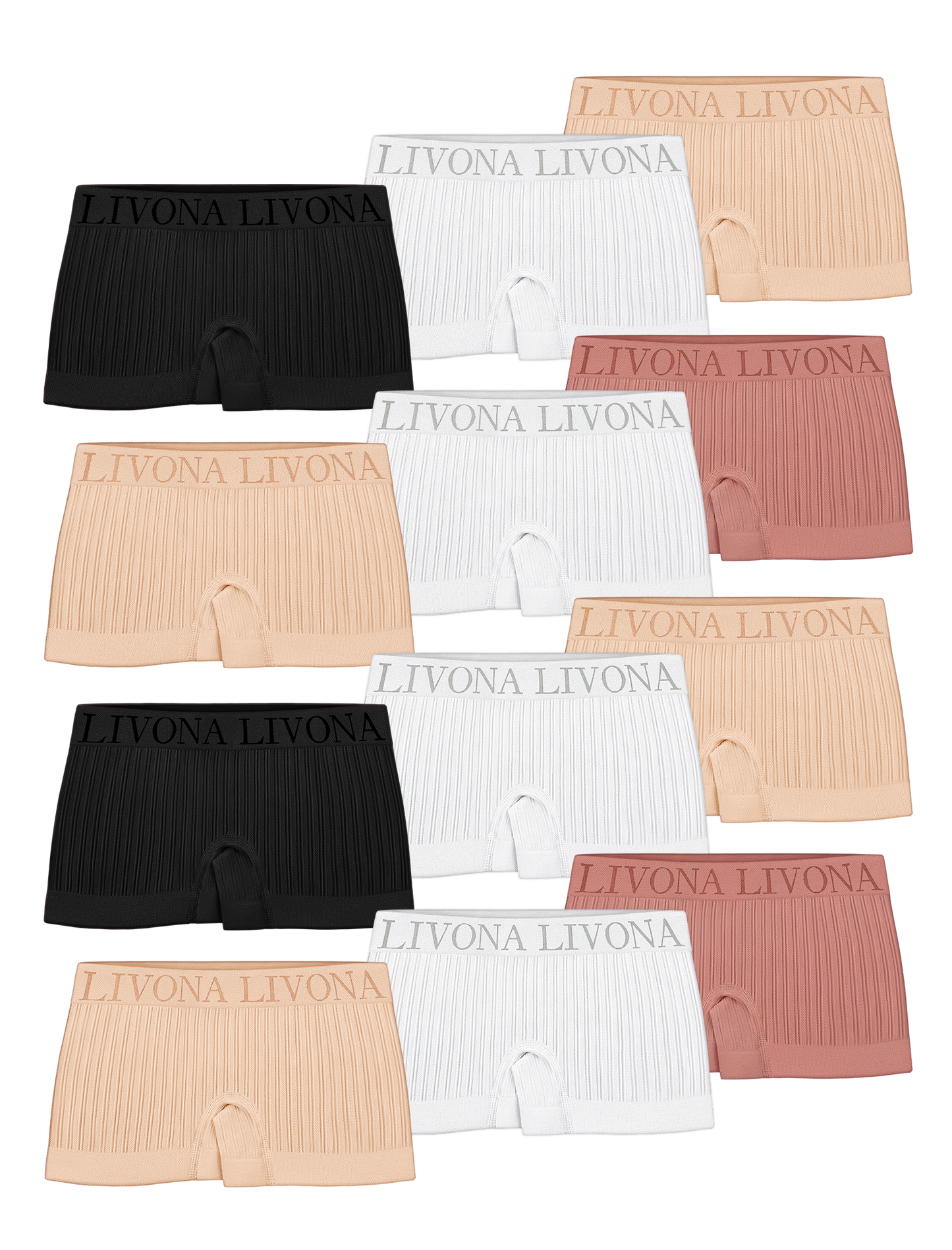 Livona Girls' Seamless Boyshort Underwear,Moisture-Wicking Kids Panties,No-Ride Design