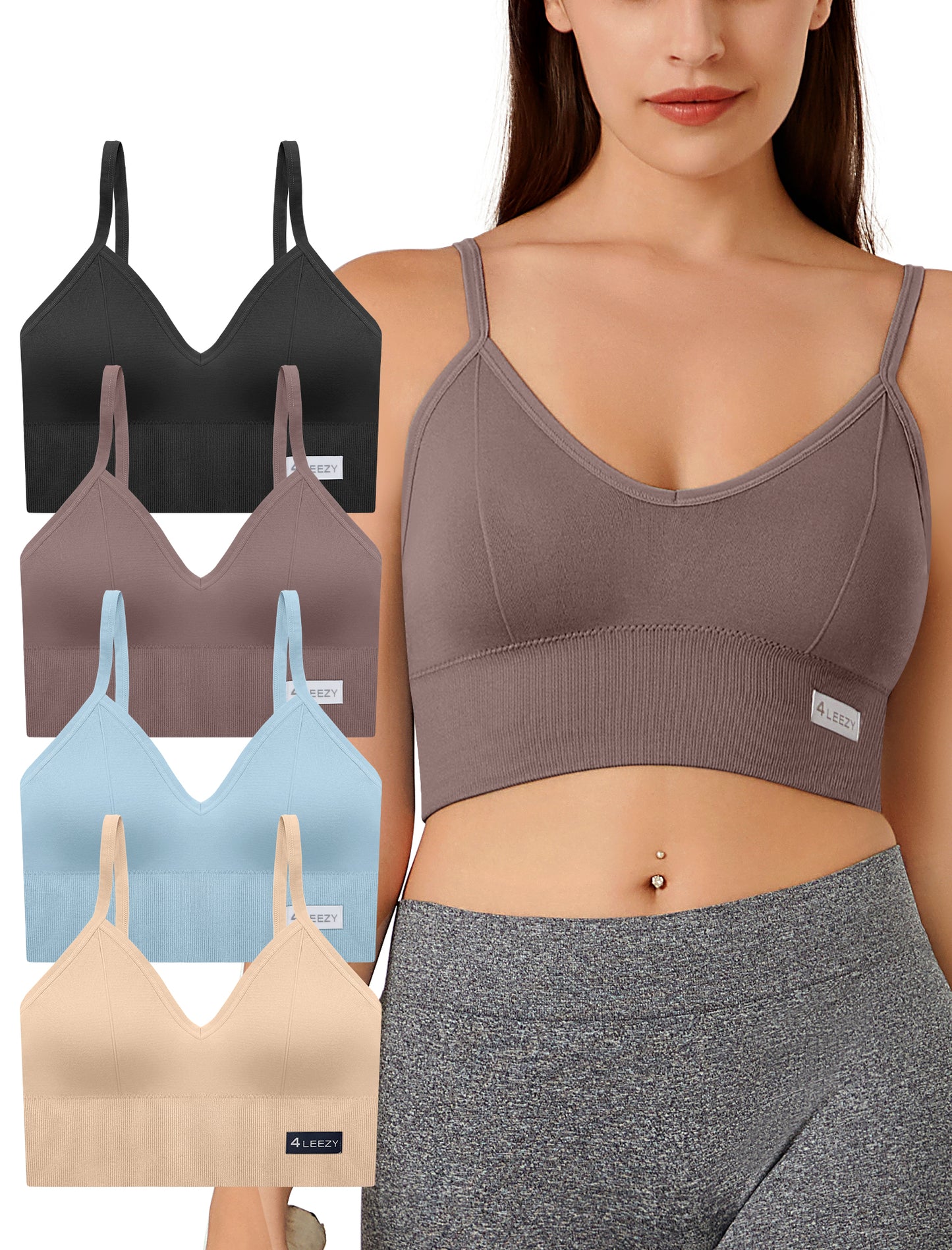 Livona Sports Bras for Women- Wireless Soft Workout Tops Padded Seamless Fitness Bralettes Comfort Cami Tank S-XXL