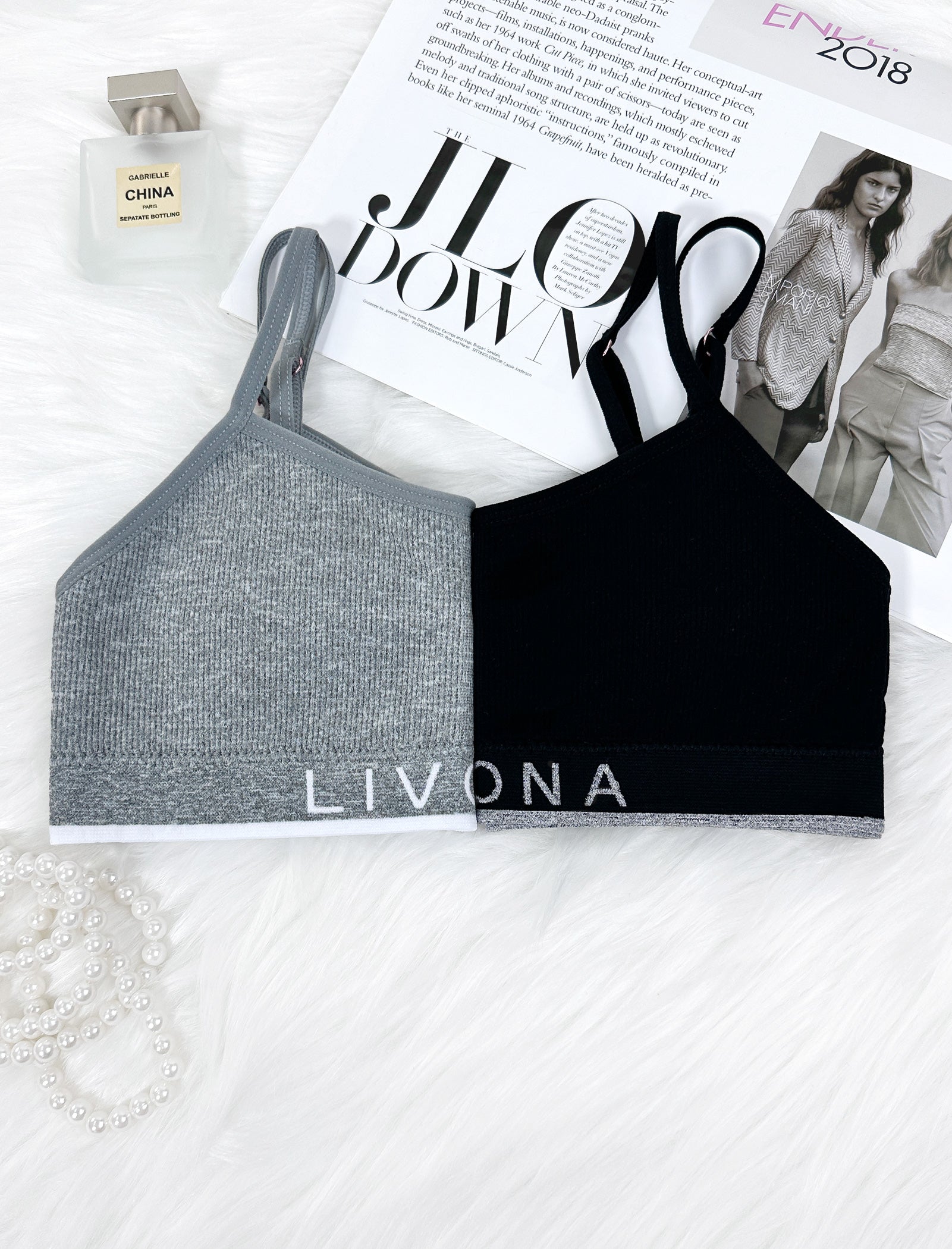 Livona 6 Pack Training Bras for Girls-Sports Bra for Teen Ribbed Wireless Bralette Fitness Padded Crop Cami Tank Top(6-14)