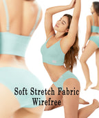 LIVONA 3 Pack Women's Seamless Sports Bra V-Neck Wirefree with Removable Pads Everyday Soft Invisible Lounge Cami Bralette S-XXL