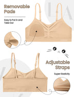 Livona 3 Pack Popular Girls Padded Training Bra Pack – Crop Cami Training Bras for Girls,Seamless Bra Design with Removable Padding