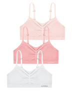 Livona 3 Pack Popular Girls Padded Training Bra Pack – Crop Cami Training Bras for Girls,Seamless Bra Design with Removable Padding
