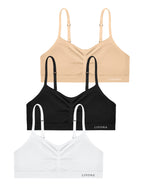 Livona 3 Pack Popular Girls Padded Training Bra Pack – Crop Cami Training Bras for Girls,Seamless Bra Design with Removable Padding