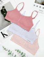 Livona 3 Pack Popular Girls Padded Training Bra Pack – Crop Cami Training Bras for Girls,Seamless Bra Design with Removable Padding