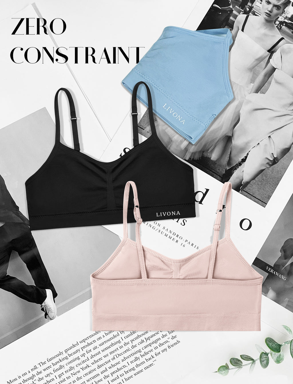 Livona 3 Pack Popular Girls Padded Training Bra Pack – Crop Cami Training Bras for Girls,Seamless Bra Design with Removable Padding