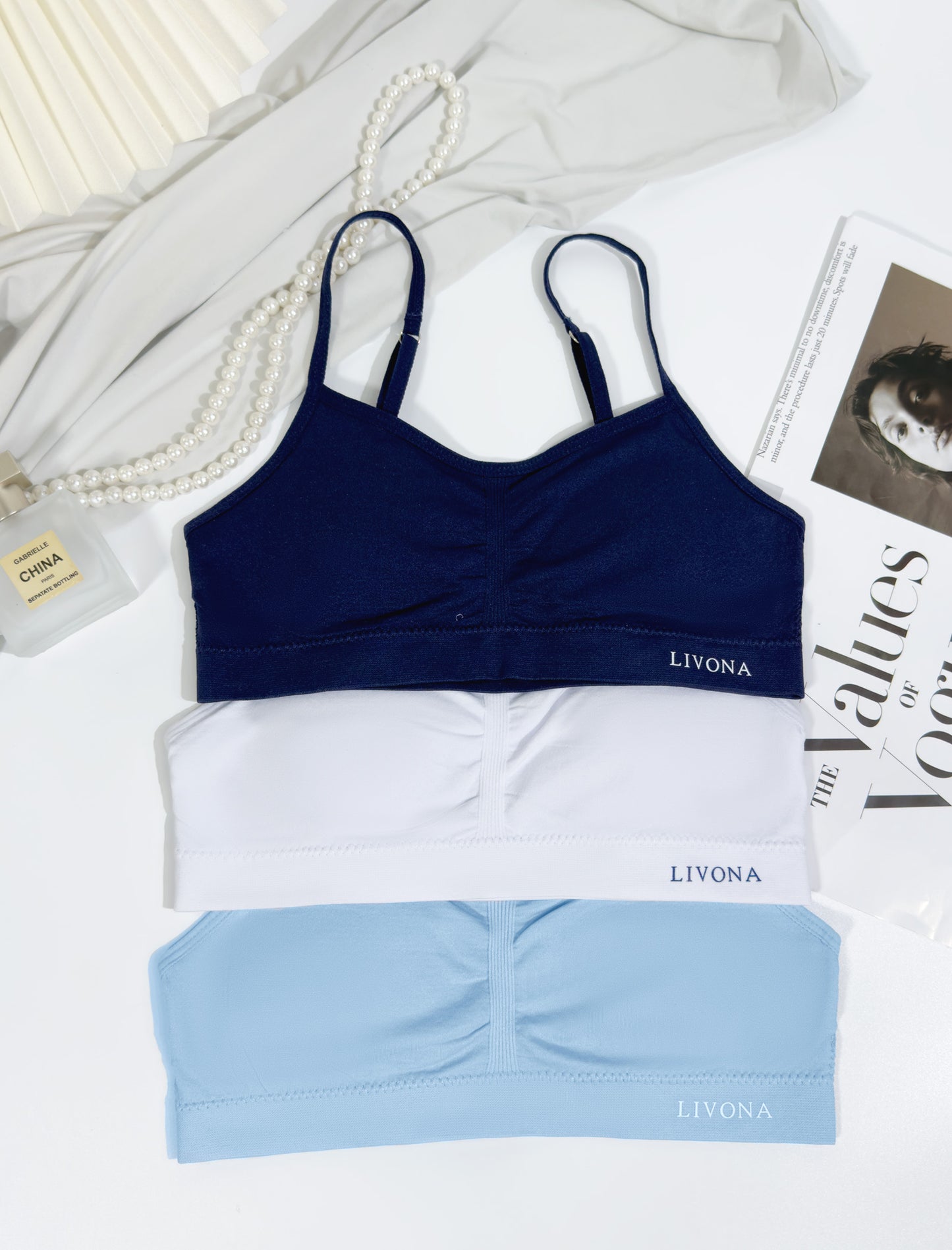 Livona 6 Pack Popular Girls Padded Training Bra Pack – Crop Cami Training Bras for Girls,Seamless Bra Design with Removable Padding