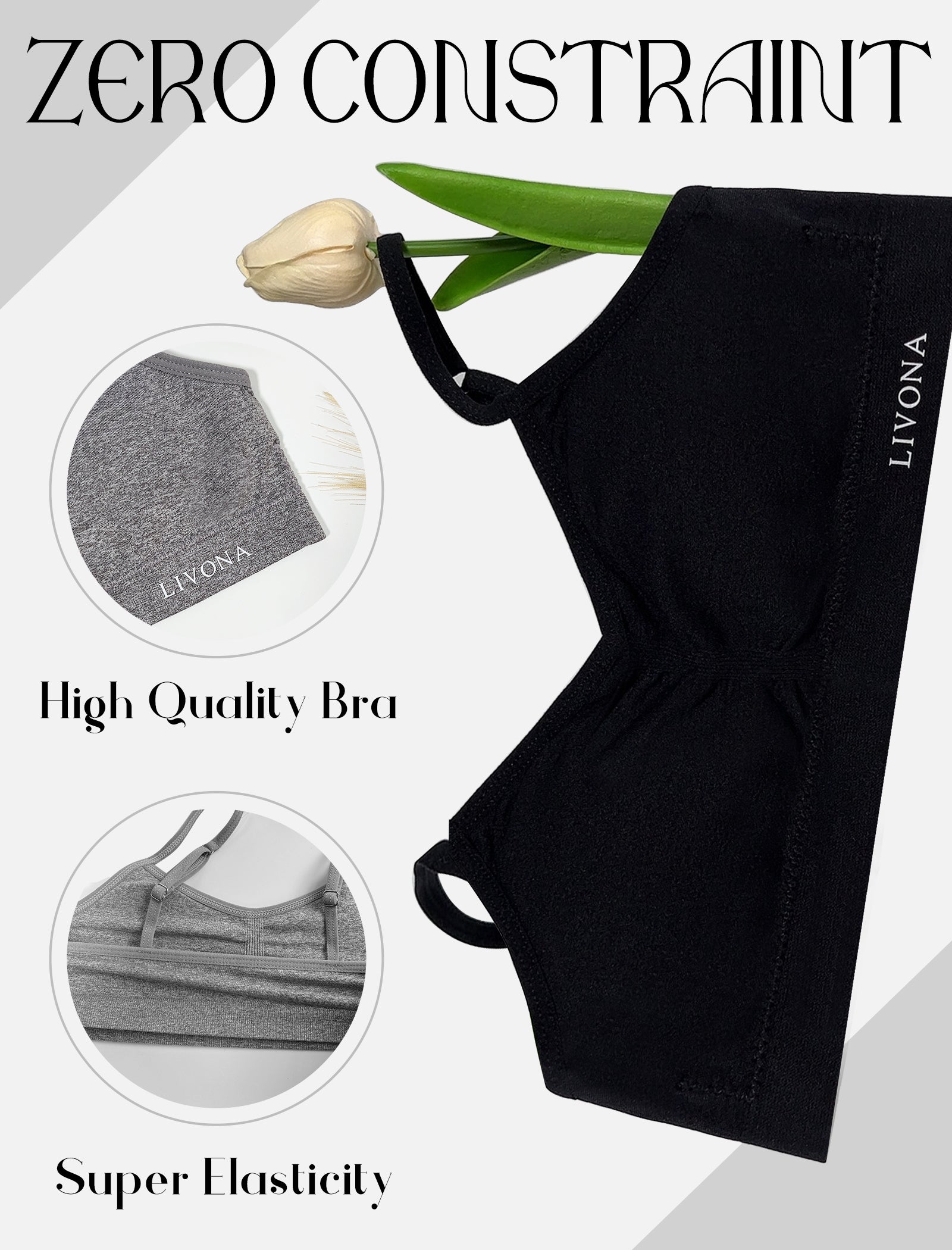 Livona 6 Pack Popular Girls Padded Training Bra Pack – Crop Cami Training Bras for Girls,Seamless Bra Design with Removable Padding