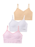 Livona 3 Pack Training Bras for Girls-Sports Bra, Fitness Bra, Padded Everyday Bra Bralette,Crop Cami Tank Top (6-14)