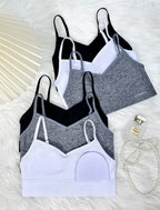 Livona 6 Pack Training Bras for Girls-Sports Bra, Fitness Bra, Padded Everyday Bra Bralette,Crop Cami Tank Top (6-14)