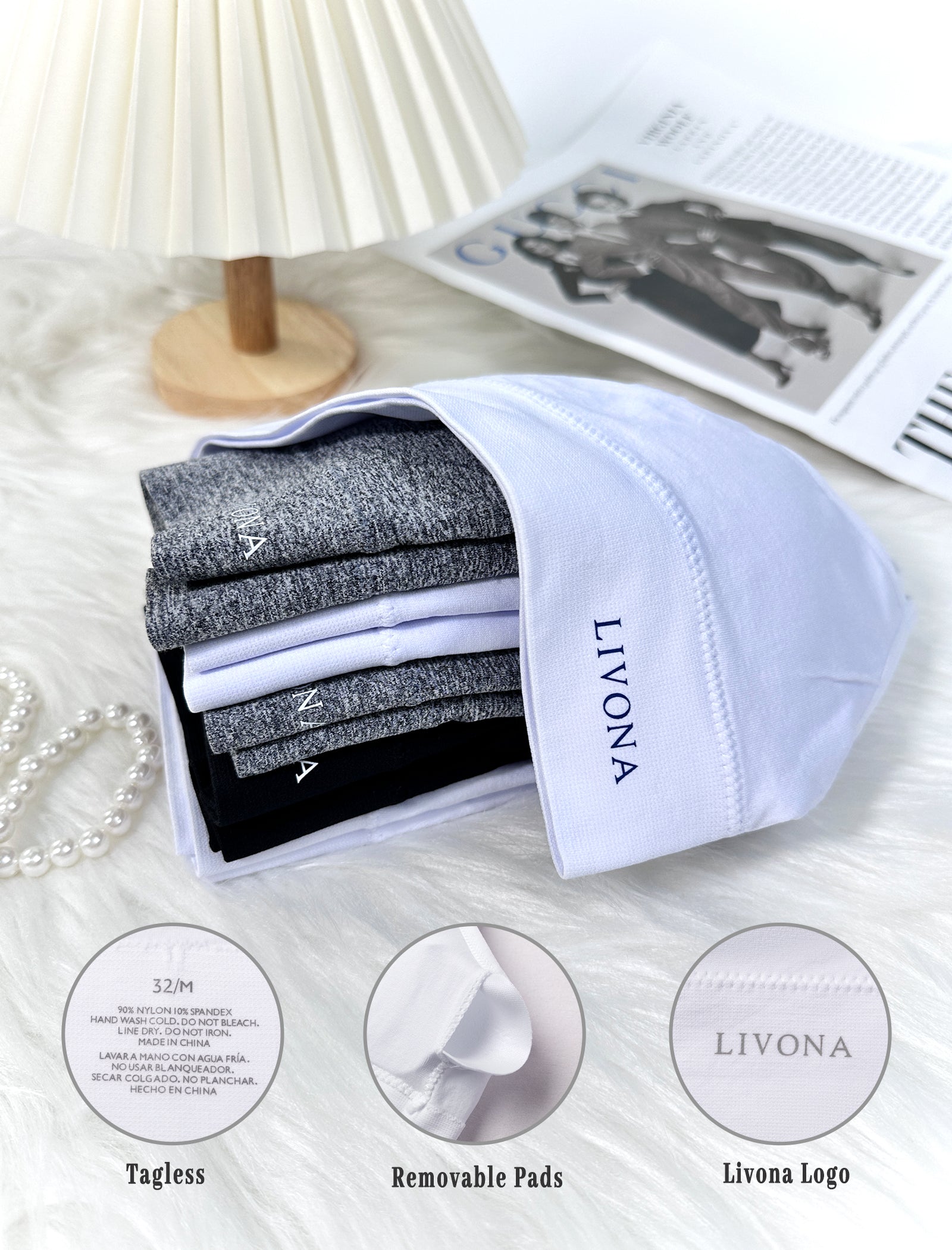 Livona 3 Pack Training Bras for Girls-Sports Bra, Fitness Bra, Padded Everyday Bra Bralette,Crop Cami Tank Top (6-14)