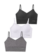 Livona 3 Pack Training Bras for Girls-Sports Bra, Fitness Bra, Padded Everyday Bra Bralette,Crop Cami Tank Top (6-14)