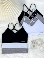 Livona Racerback Training Bra for Girls- 6 Pack Seamless Sports Bra, Padded Everyday Bra Bralette,Crop Cami Tank Top (6-14)