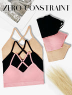Livona Racerback Training Bra for Girls- 6 Pack Seamless Sports Bra, Padded Everyday Bra Bralette,Crop Cami Tank Top (6-14)