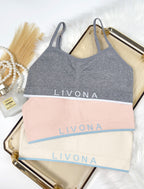 Livona 6 Pack Training Bras for Girls-Sports Bra for Teen Ribbed Wireless Bralette Fitness Padded Crop Cami Tank Top(6-14)