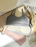 Livona 3 Pack Training Bras for Girls-Sports Bra for Teen Ribbed Wireless Bralette Fitness Padded Crop Cami Tank Top(6-14)