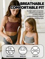 Livona 6 Pack Seamless Girls Bralette – Soft Ribbed & Jacquard Design, No Padding – Effortless Comfort & Style