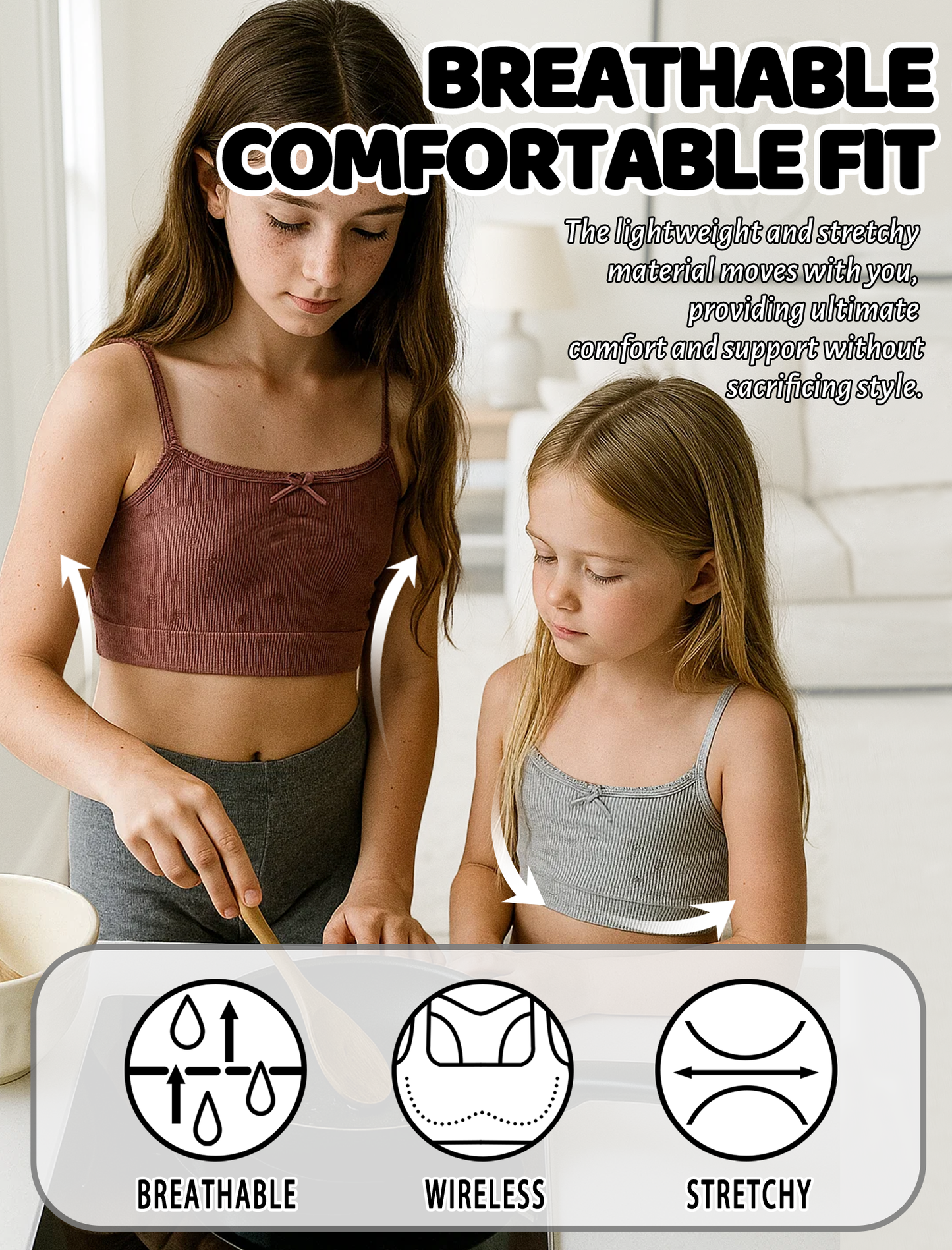 Livona 6 Pack Seamless Girls Bralette – Soft Ribbed & Jacquard Design, No Padding – Effortless Comfort & Style