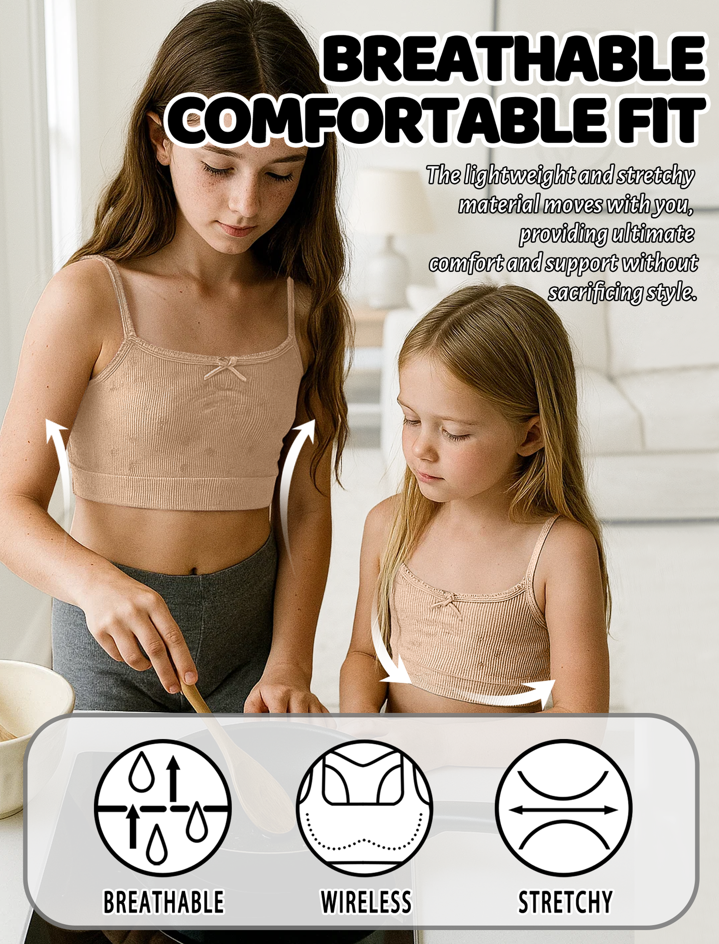 Livona Ultra-Comfy Seamless Bralette for Girls–Buttery Soft Ribbed & Jacquard,No Padding – Effortless Comfort & Style