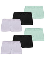 Livona 6-Pack Girls' Seamless Boyshort Underwear,Moisture-Wicking Kids Panties,No-Ride Design