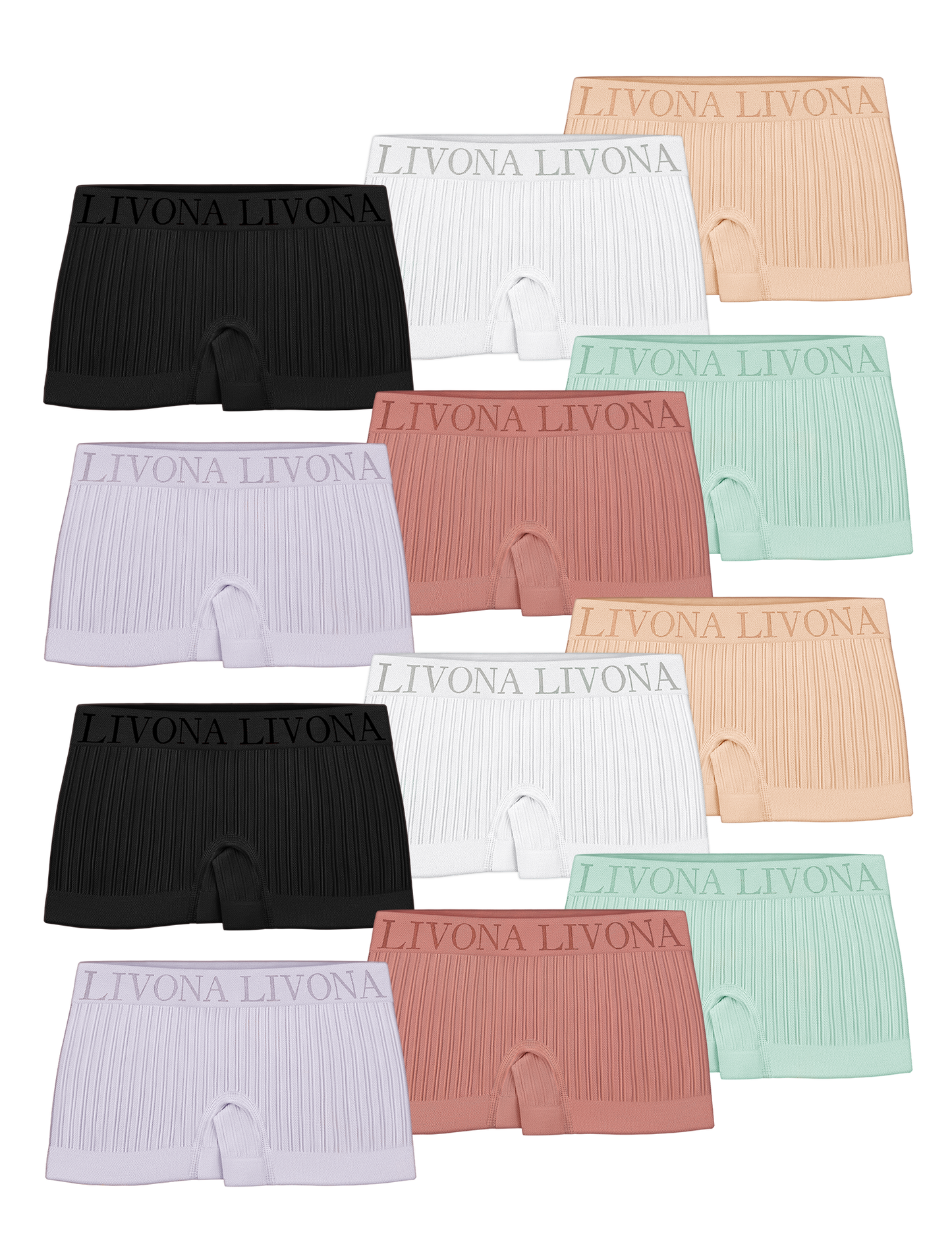 Livona Girls' Seamless Boyshort Underwear,Moisture-Wicking Kids Panties,No-Ride Design