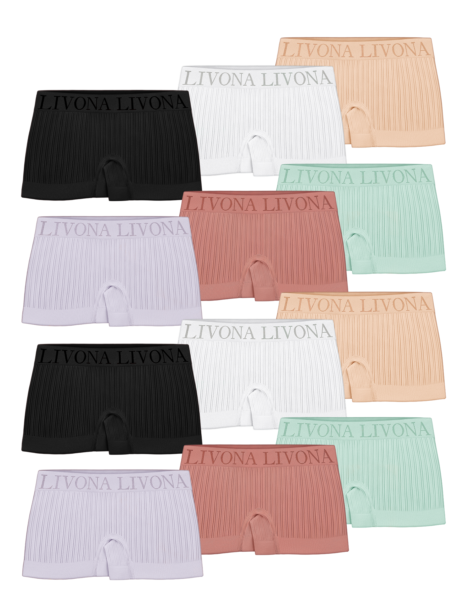 Livona Girls' Seamless Boyshort Underwear,Moisture-Wicking Kids Panties,No-Ride Design