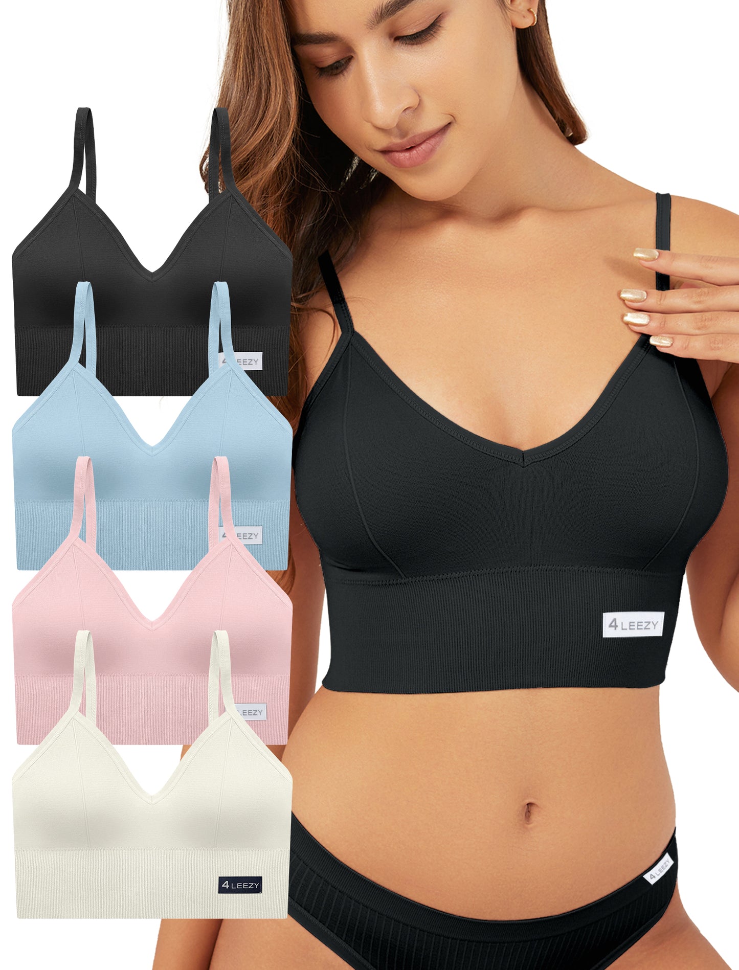 Livona Sports Bras for Women- Wireless Soft Workout Tops Padded Seamless Fitness Bralettes Comfort Cami Tank S-XXL