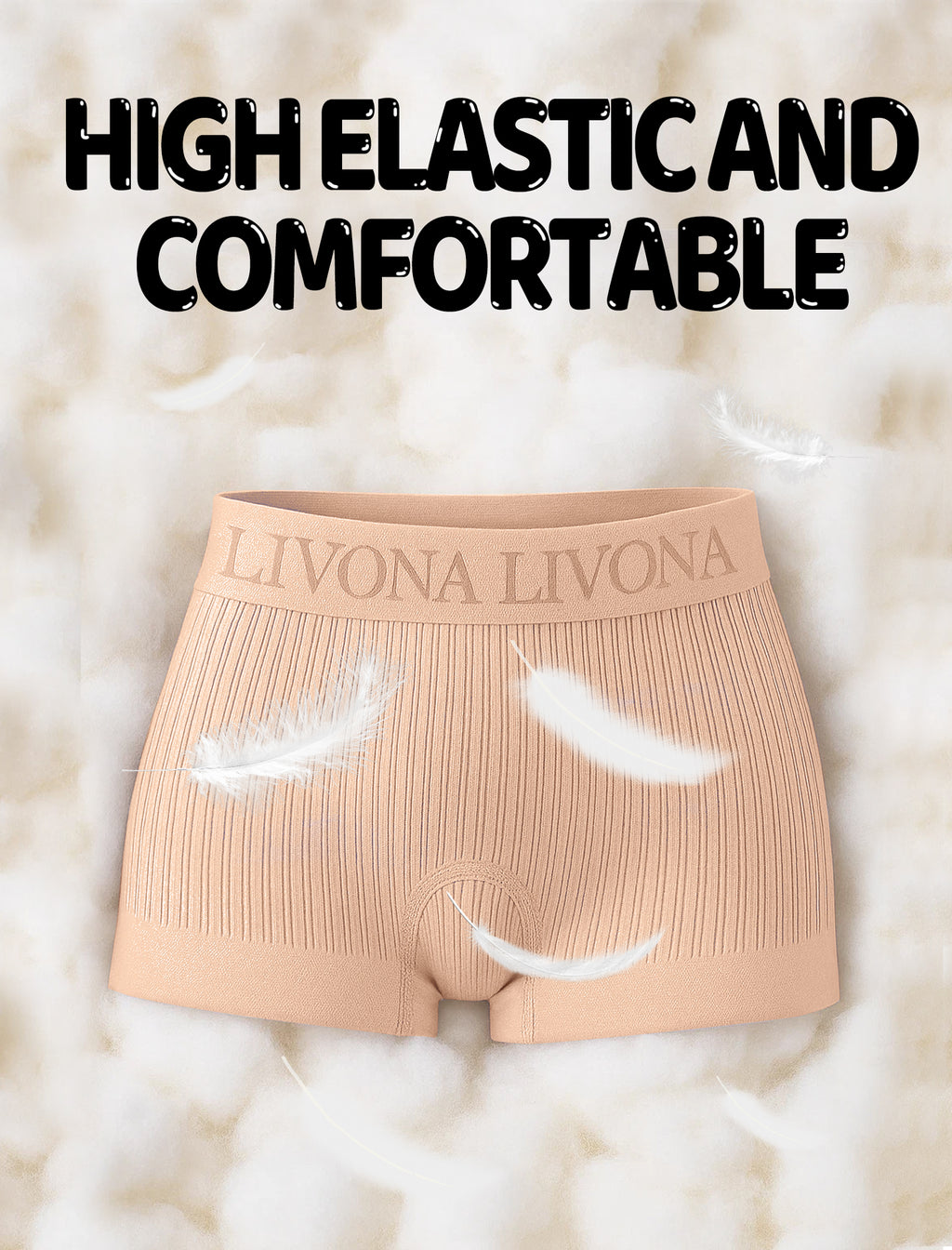 Livona 6-Pack Girls' Seamless Boyshort Underwear,Moisture-Wicking Kids Panties,No-Ride Design