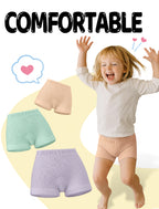 Livona 6-Pack Girls' Seamless Boyshort Underwear,Moisture-Wicking Kids Panties,No-Ride Design