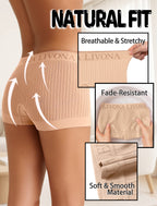 Livona 9-Pack Girls' Seamless Boyshort Underwear,Moisture-Wicking Kids Panties,No-Ride Design