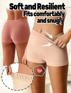 Livona 6-Pack Girls' Seamless Boyshort Underwear,Moisture-Wicking Kids Panties,No-Ride Design