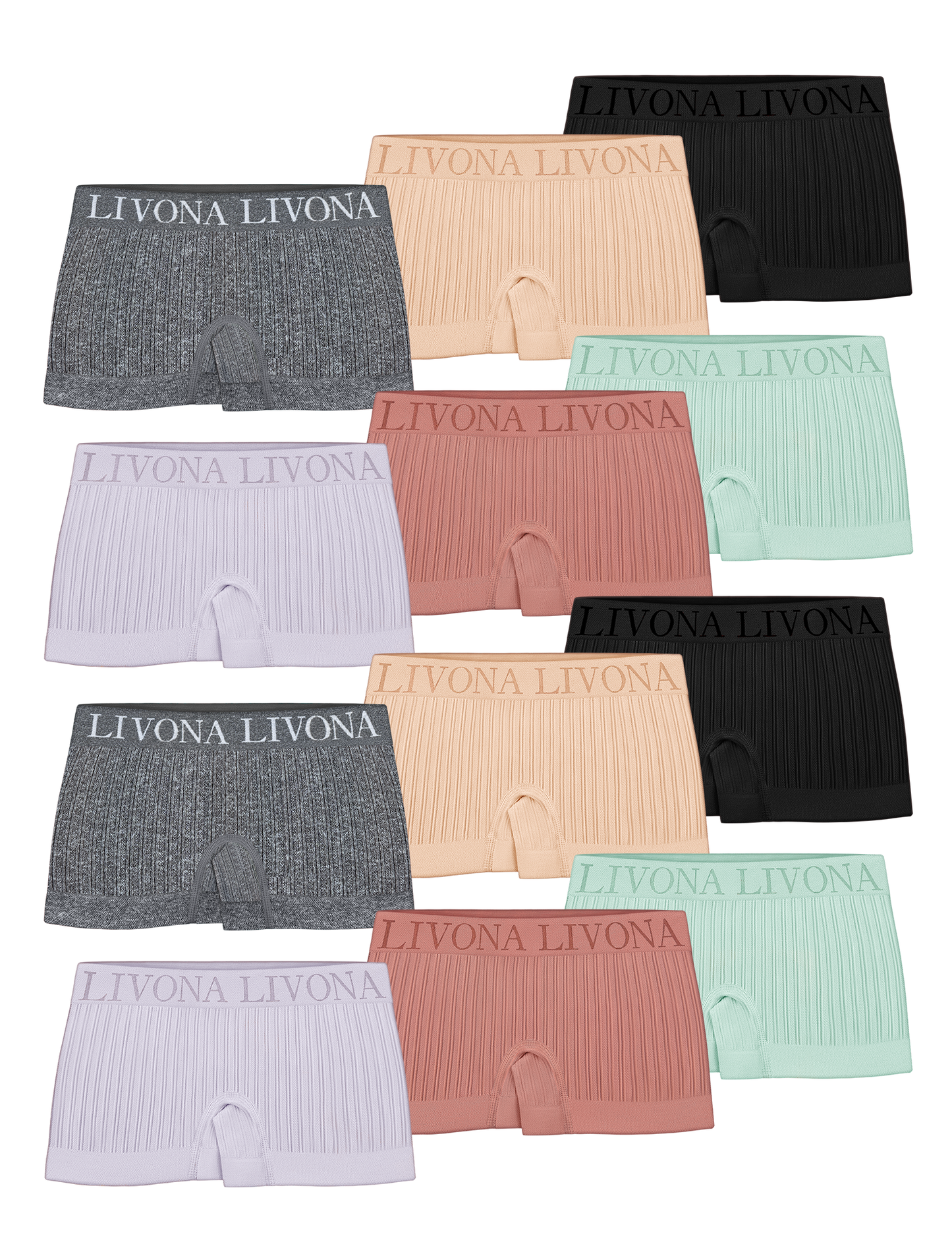 Livona Girls' Seamless Boyshort Underwear,Moisture-Wicking Kids Panties,No-Ride Design