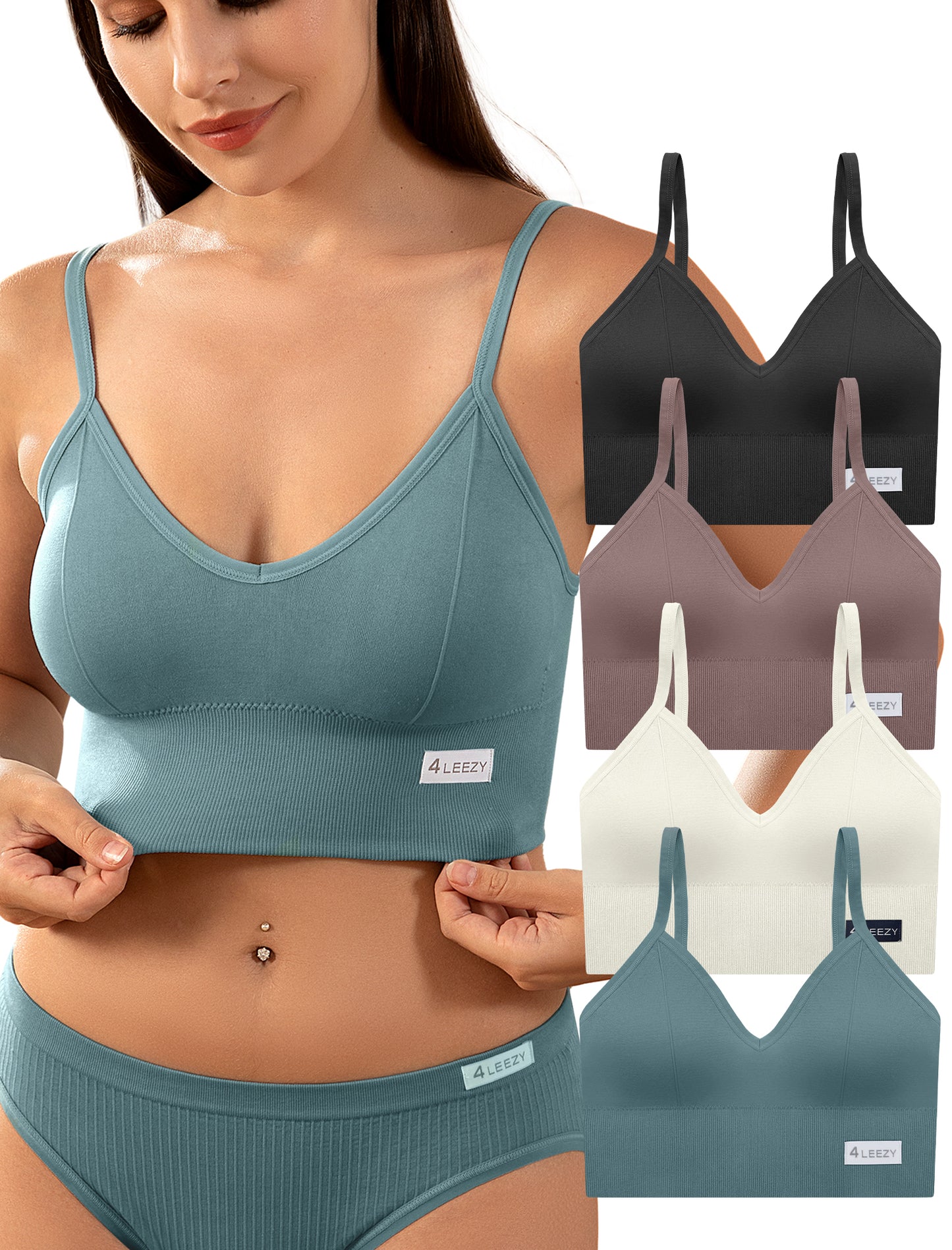 Livona Sports Bras for Women- Wireless Soft Workout Tops Padded Seamless Fitness Bralettes Comfort Cami Tank S-XXL