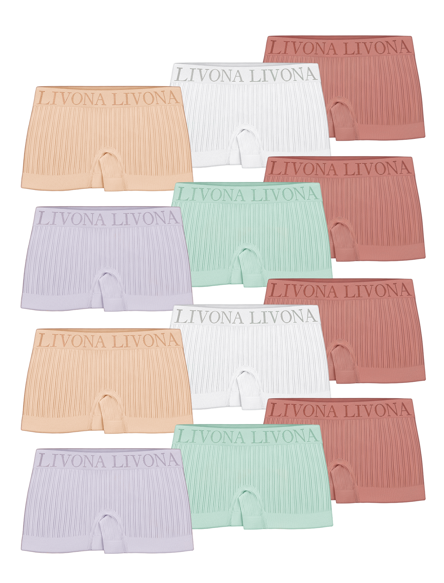 Livona Girls' Seamless Boyshort Underwear,Moisture-Wicking Kids Panties,No-Ride Design