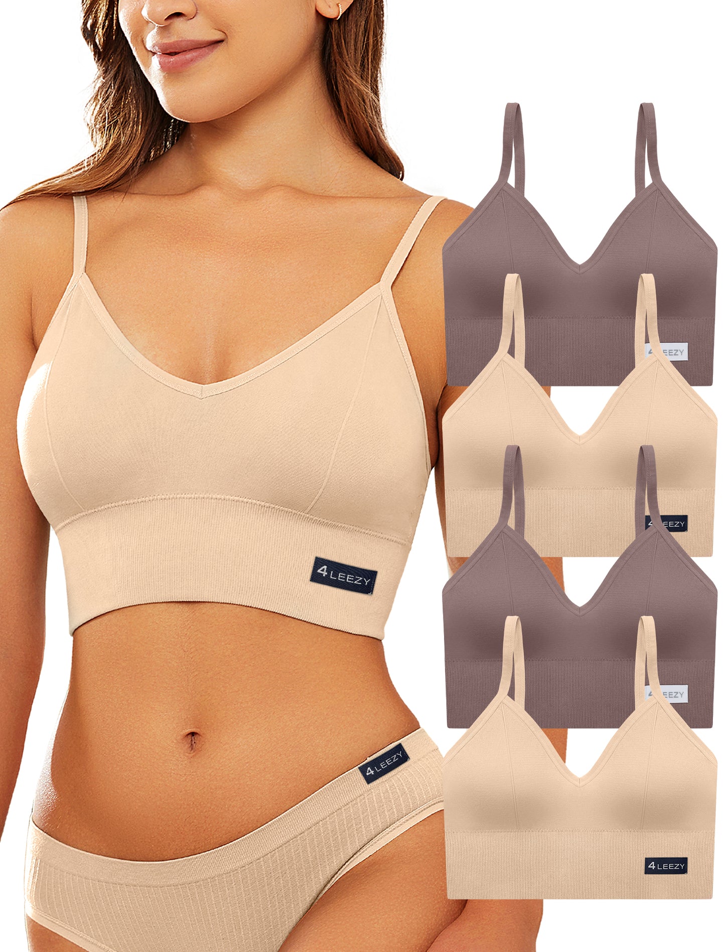 Livona Sports Bras for Women- Wireless Soft Workout Tops Padded Seamless Fitness Bralettes Comfort Cami Tank S-XXL