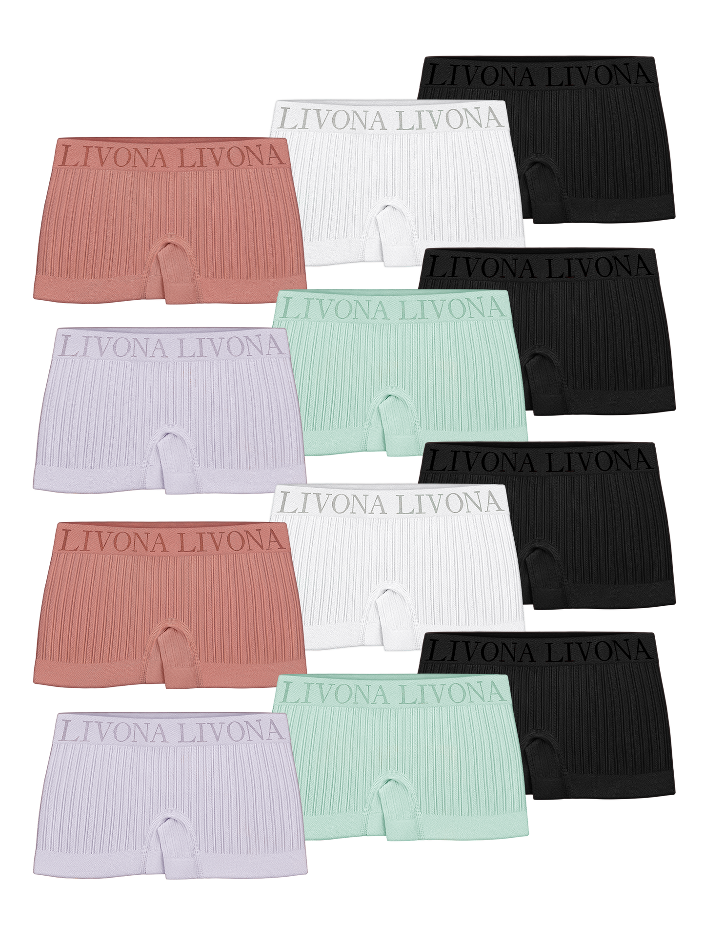 Livona Girls' Seamless Boyshort Underwear,Moisture-Wicking Kids Panties,No-Ride Design