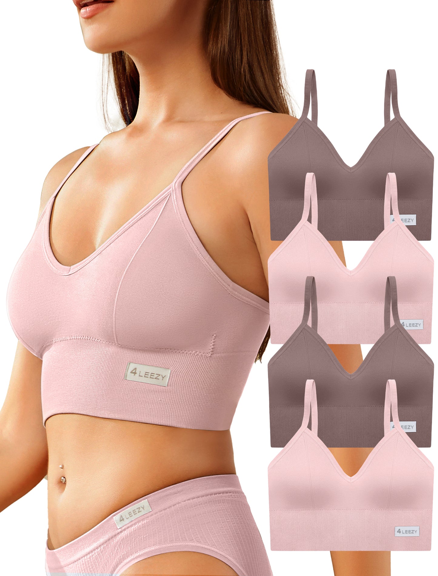 Livona Sports Bras for Women- Wireless Soft Workout Tops Padded Seamless Fitness Bralettes Comfort Cami Tank S-XXL